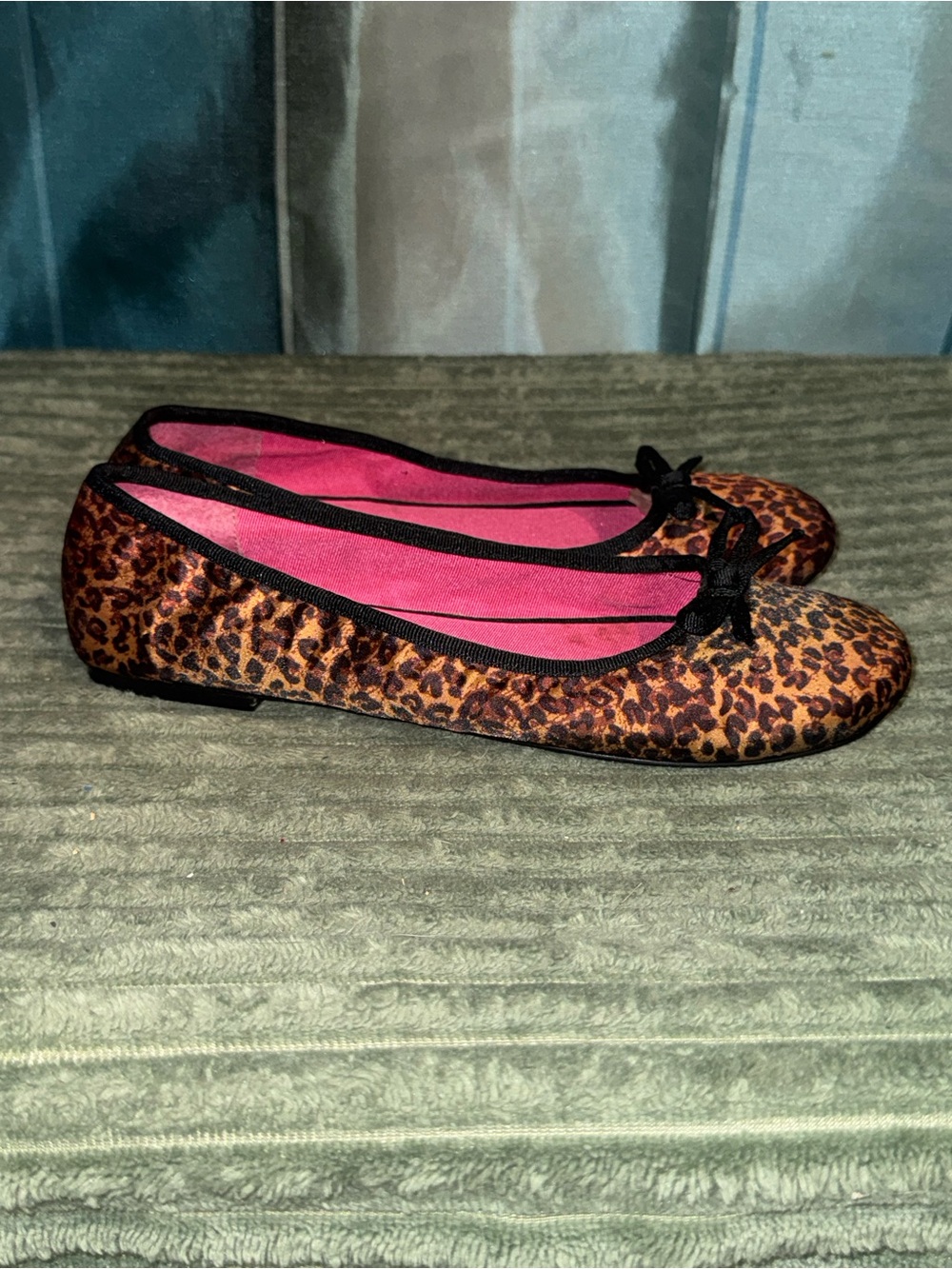Sam & Libby Leopard Print Ballet Flats with Pink Lining